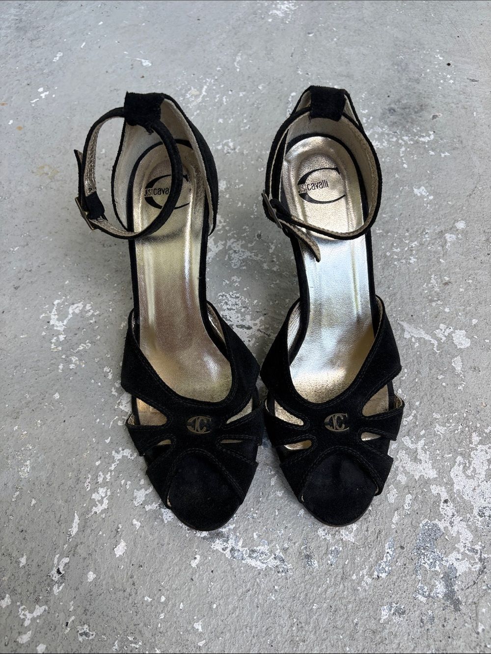 Just Cavalli open toe heels